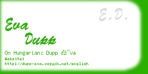 eva dupp business card